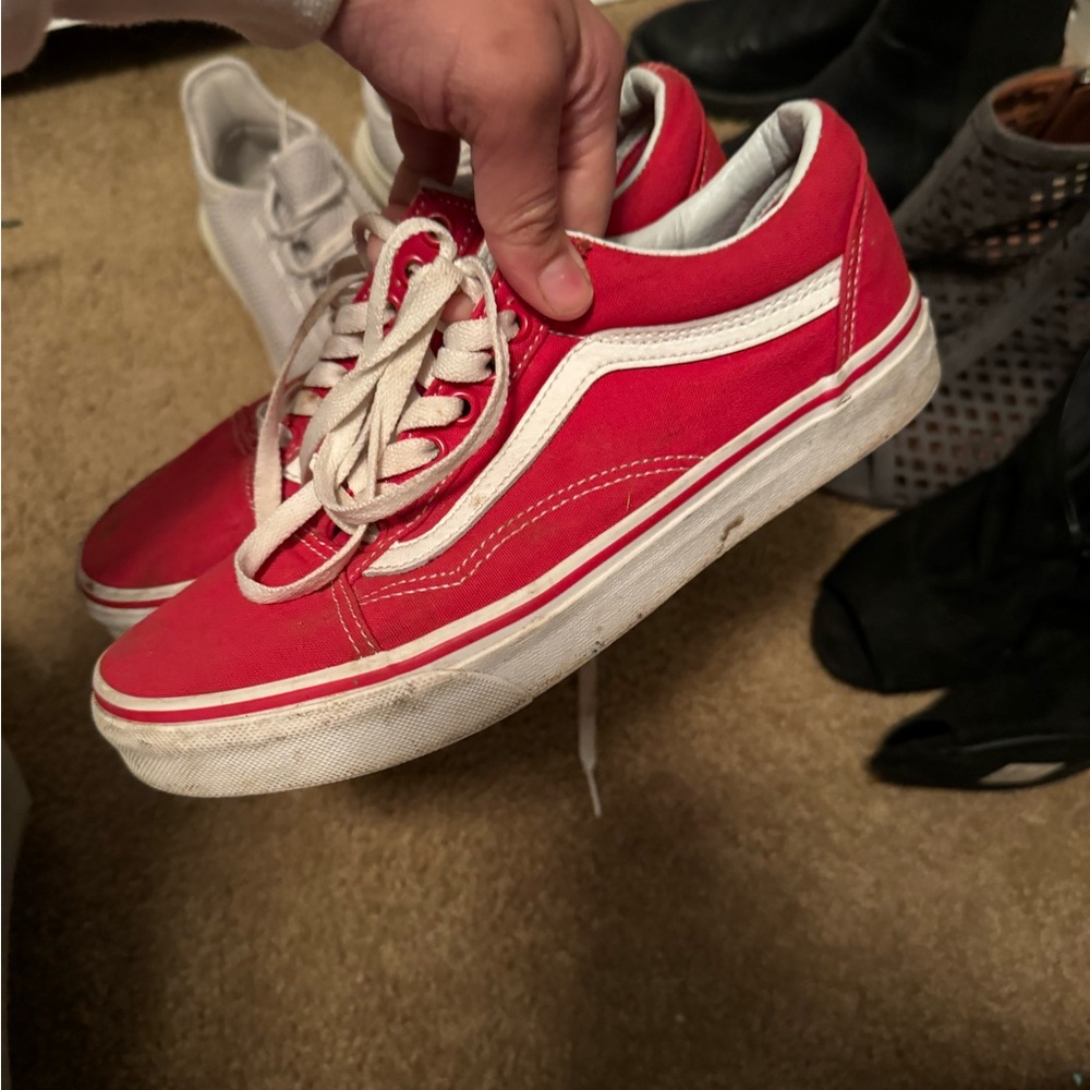Vans Red Canvas Sneakers